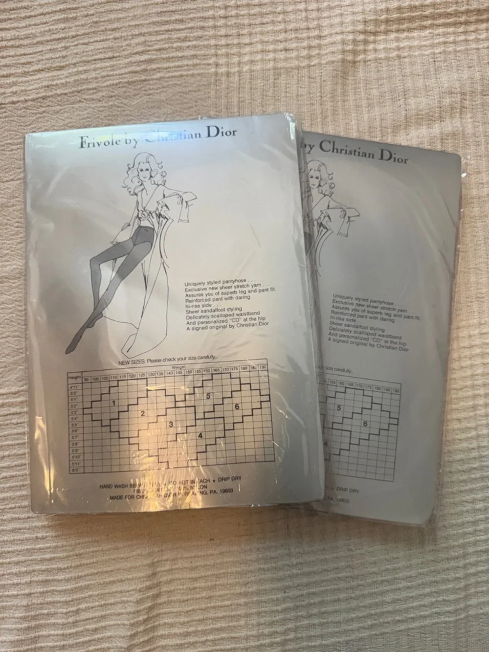 Vintage Dior 1970s Vintage Sheer Hosiery - Suntan and Classic Beige Small NOS
